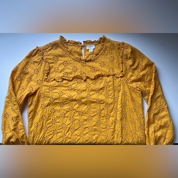 J. Crew Embroidered Blouse - Flowers & Ruffles - Size Medium - Picture 2 of 11